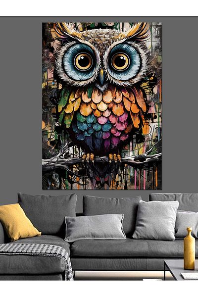 Tablomega Cute Confused Owl Decorative Canvas - Mdf Wooden Painting