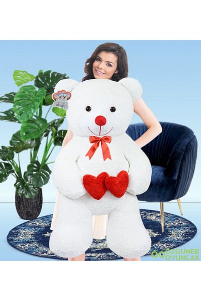 Pandamkee دمية دب بوبو قطيفة بيضاء مقاس 100 سم