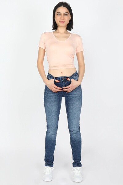 BALİNS Normal 5 Cepli Kadın Jean Koyu Mavi