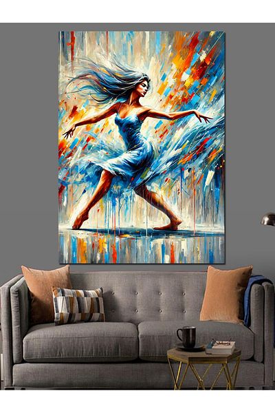 Tablomega Pânză decorativă pentru femeie care dansează abstract - pictură din lemn MDF