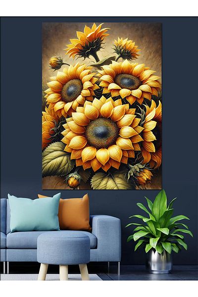 Tablomega Sunflowers and Nature's Vitality Decorative Canvas - Mdf Wooden Painting