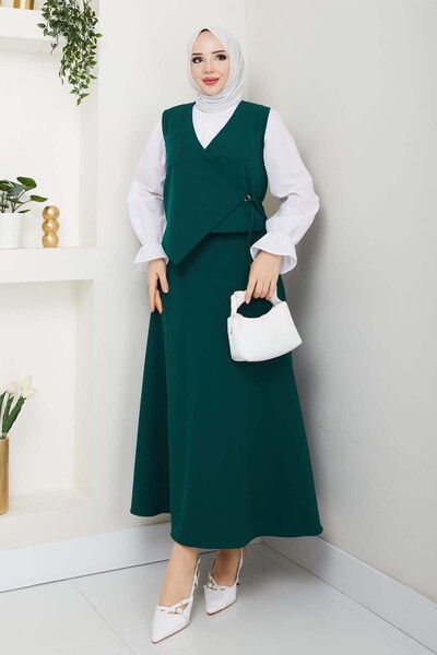 benguen Emerald Green Suit - with a Tie-In Vest from a New Day 4745