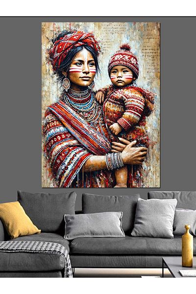 Tablomega Mother and Baby, Traditional Touch Decorative Canvas - Mdf Wooden Painting