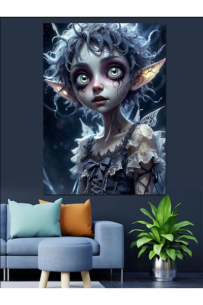 Tablomega Pânză decorativă Scary Fairy Girl - Lemn MDF