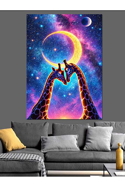 Tablomega Pânză decorativă Galaxy și Girafă - Lemn MDF