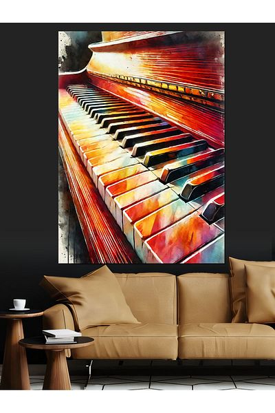 Tablomega Pictură Decorativă Din Lemn MDF - Tastaturi Pian Colorate