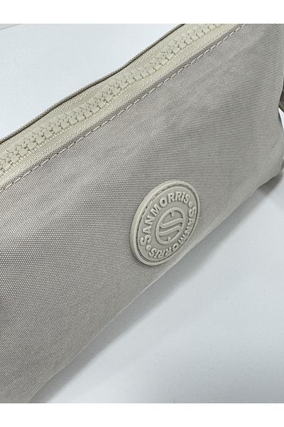 Sanmorris Women's Crinkle Fabric Handbag and Cross Strap Metal Zippered Coin Compartment Wallet