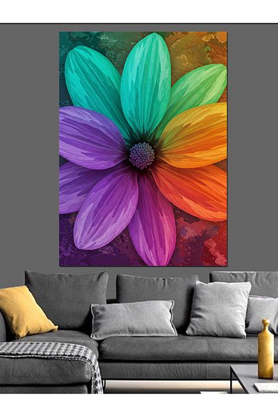 Tablomega Colorful Flower Leaf and Elegance Decorative Canvas - Mdf Wooden Painting