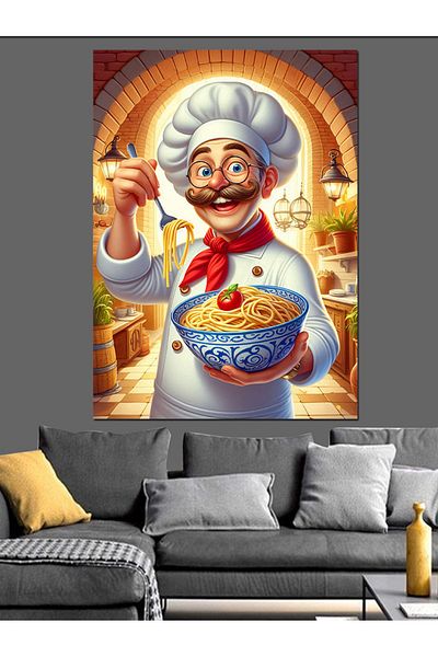 Tablomega Pânză decorativă Chef și Pasta Passion - Lemn MDF