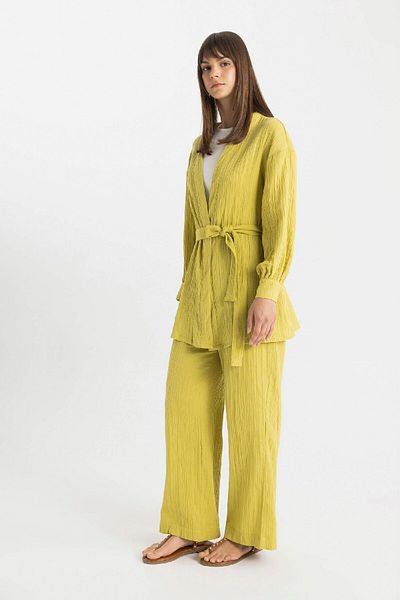 DeFacto Wide Leg Muslin Trousers - Pockets, Basic Model C6492Ax24Sm