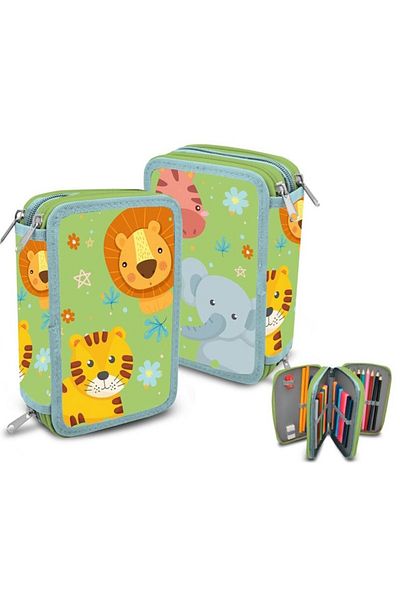Disney Pencil case equipped with 3 compartments, multicolor, Into the Jungle