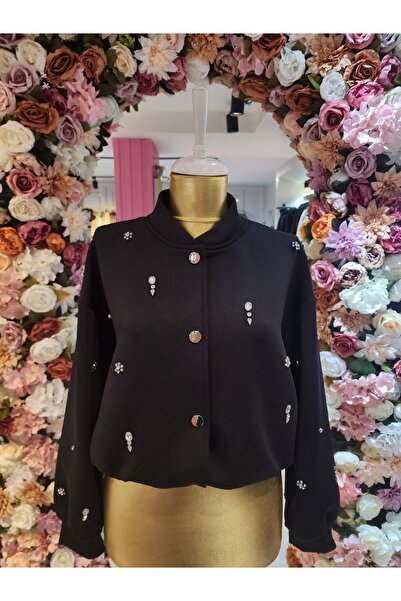 Klein Kadın Siyah Taş Detaylı Ceket