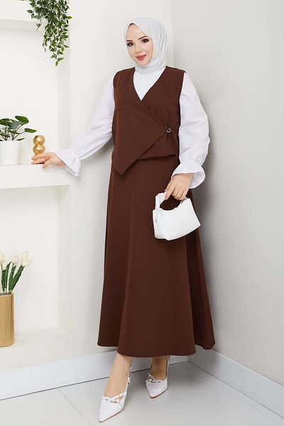 benguen Brown New Suit - Side Hardware Vest Suit