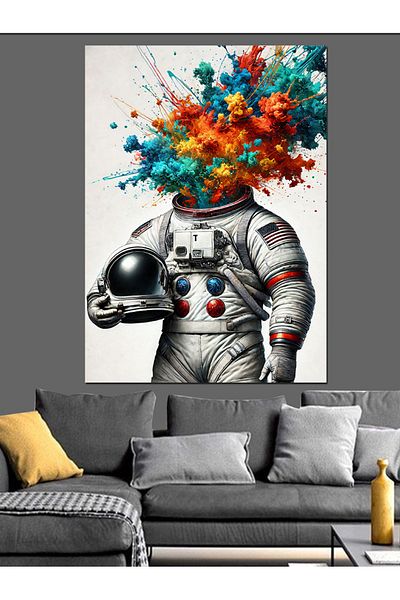 Tablomega Pânză decorativă cu figurină astronaut - MDF Lemn
