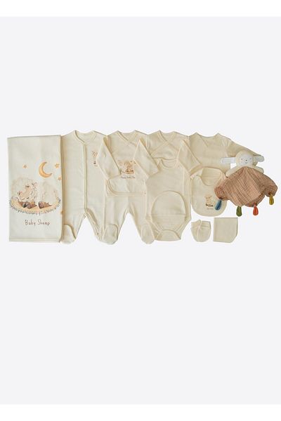 kitikate Natural 12-Piece Bodysuit Set Organic Mother and Lamb