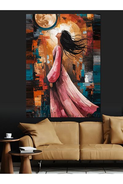 Tablomega Violin and Patterns Decorative Canvas - Mdf Wooden Painting