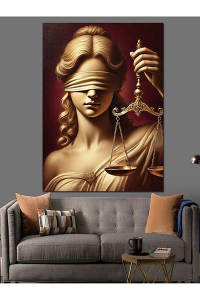 Tablomega Goddess of Justice and Balance Decorative Canvas - Mdf Wooden Painting