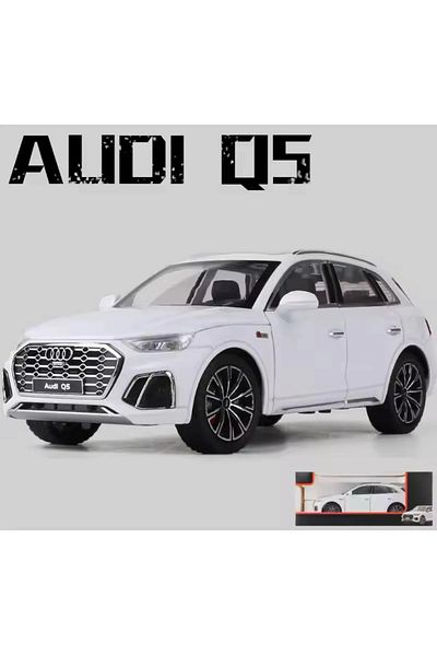 tmtoysandmore أودي Q5 موديل سيارة معدنية 1-24 باب غطاء محرك السيارة يفتح سيارات الدفع الرباعي مع ضوء وصوت أسود