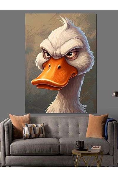 Tablomega Angry Goose Portrait Decorative Canvas - Mdf Wooden Painting