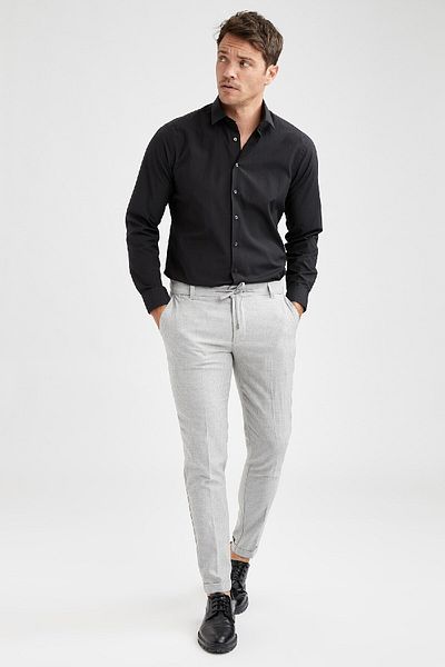 DeFacto Slim Fit Classic μακρυμάνικο πουκάμισο R4340azns