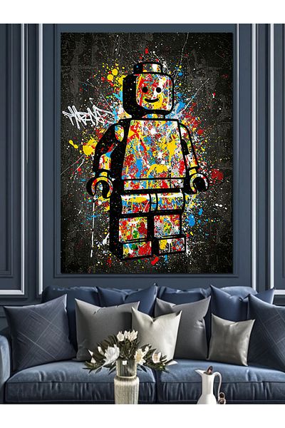 Tablomega Jucărie Man Graffiti Pânză Decorativă - Lemn MDF Pictură