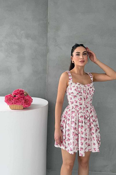 Seda Yalçın Atelier Pink Floral Strap Dress