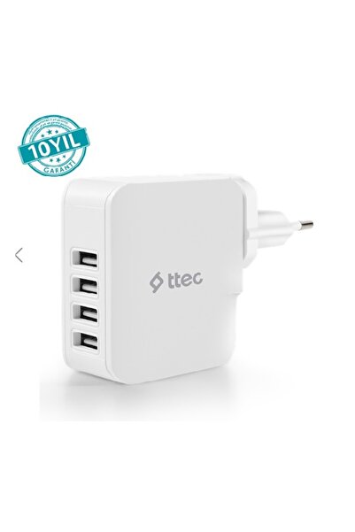Ttec Quattro 4 USB li Seyahat Şarj Aleti Beyaz