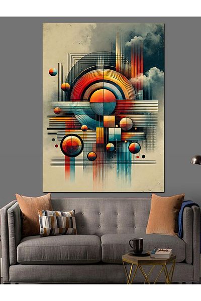 Tablomega Pânză decorativă cu model geometric abstract - pictură din lemn MDF