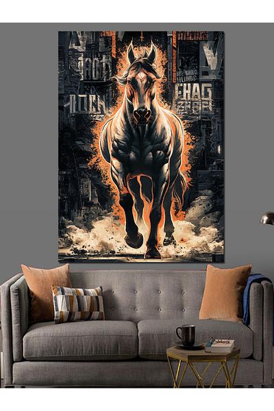 Tablomega Running Horse Decorative Canvas - Mdf Wooden Painting