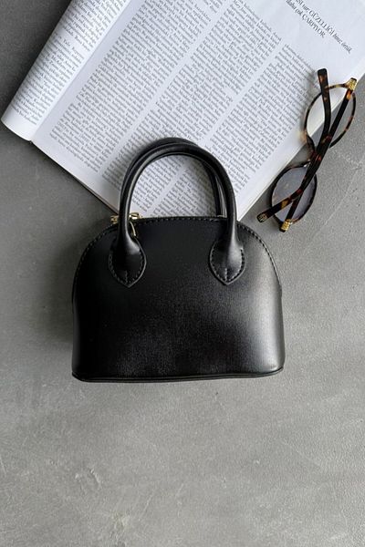 LEONAS Geantă de mână și de umăr pentru femei Mini Cross Strap - Darla Plain Black