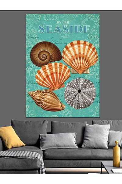 Tablomega Sea Shell Poster Decorative Canvas - Mdf Wooden Painting