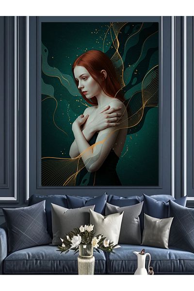 Tablomega Abstract Woman and Elegance Decorative Canvas - Mdf Wood Painting