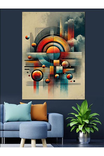 Tablomega Pânză decorativă cu model geometric abstract - pictură din lemn MDF
