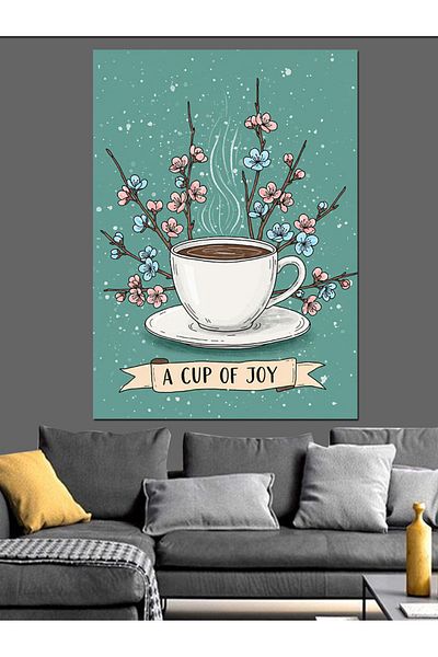 Tablomega A Joyful Cup of Tea Decorative Canvas - Mdf Wooden Painting