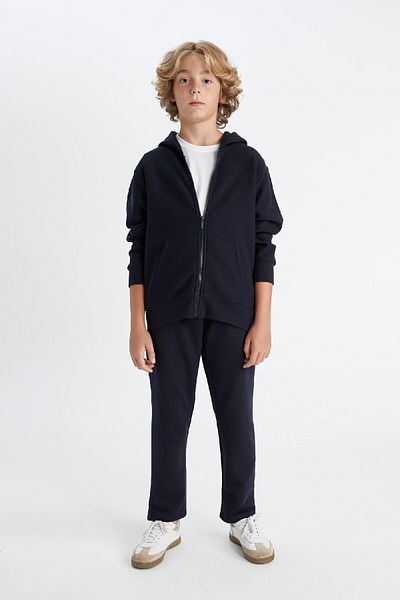 DeFacto Σχολική φούτερ για αγόρια Navy Blue Flexible Waisted Straight Leg X6955a624au