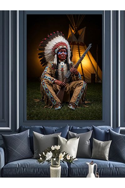 Tablomega Pânză decorativă pentru bucătar și cort indian - MDF Lemn