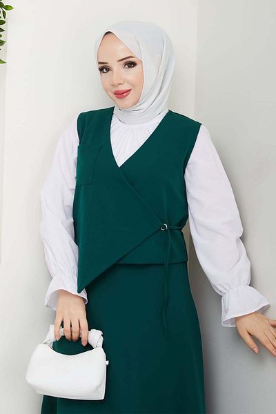 benguen Emerald Green Suit - with a Tie-In Vest from a New Day 4745