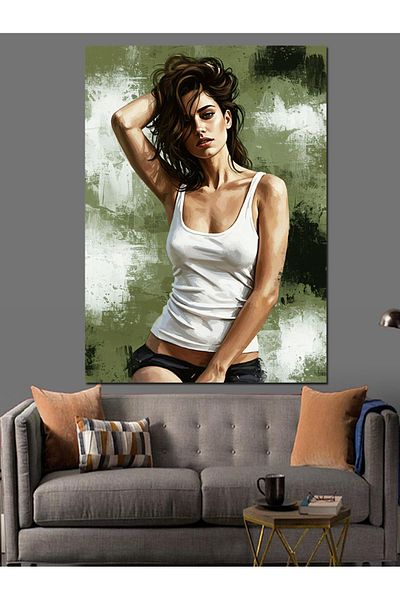 Tablomega Model alb confortabil Pânză decorativă - Lemn MDF
