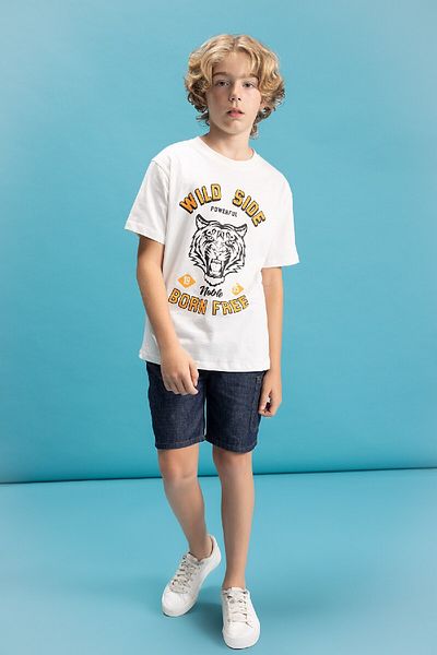 DeFacto Boy - Crew Neck and Printed Short Sleeve T-Shirt C6257a824hs