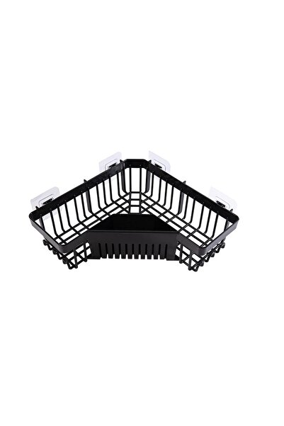 Herevin Black Shower Corner Shelf 25 cm X 25.5 cm 7.8 cm Height (with Adhesiv...