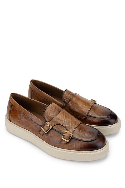 Tamer Tanca Men's Genuine Leather Brown Loafer Shoes
