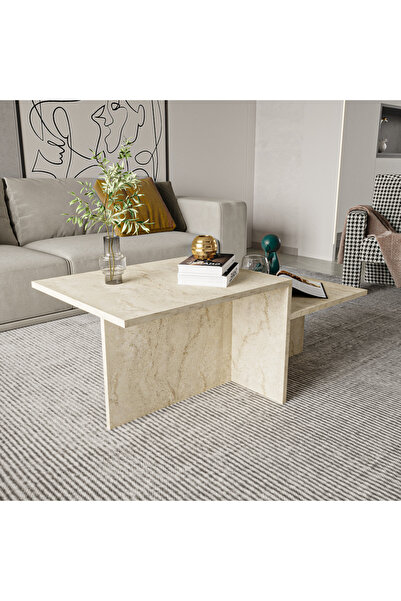 ALONEX HOME Diana Mermer Desenli Orta Sehpa Dianaortasehpa, Ekonomik Sehpa, M...