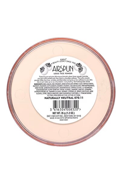 Coty Airspun Loose Face Powder Naturally Neutral, 35g