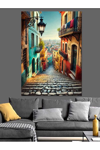 Tablomega Pânză decorativă Dar Stone Streets - Lemn MDF