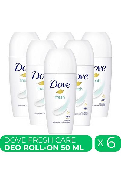 Dove Fresh, deodorant roll-on femei, 6 buc x 50 ml