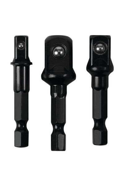 Performance Tool 3-Piece Chrome Vanadium Steel Drill Socket Adapter Set