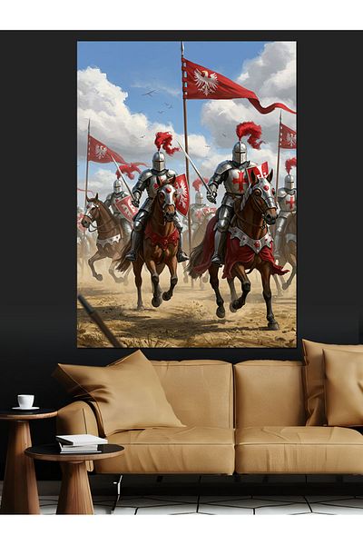 Tablomega Cavalieri în Război Pânză Decorativă - Pictură Lemn MDF
