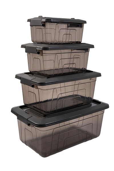 Herevin 1.2 Lt - 2.05 Lt - 3.45 Lt - 5.75 Lt Gray Color Four Storage Container Set