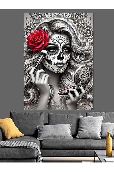 Tablomega Portrait of La Catrina Woman Decorative Canvas - Mdf Wooden Painting