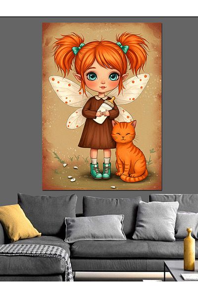 Tablomega Pânză decorativă Cat and Sweet Boy - MDF Lemn